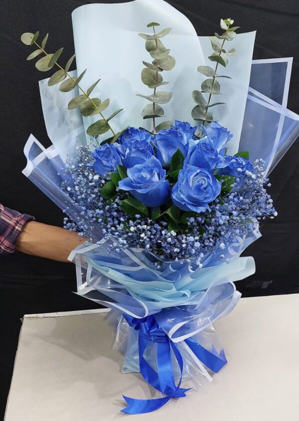 10pcs blue rose bouquet