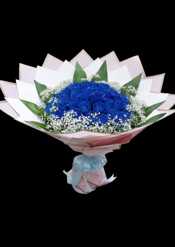 50pcs Luxury blue rose bouquet