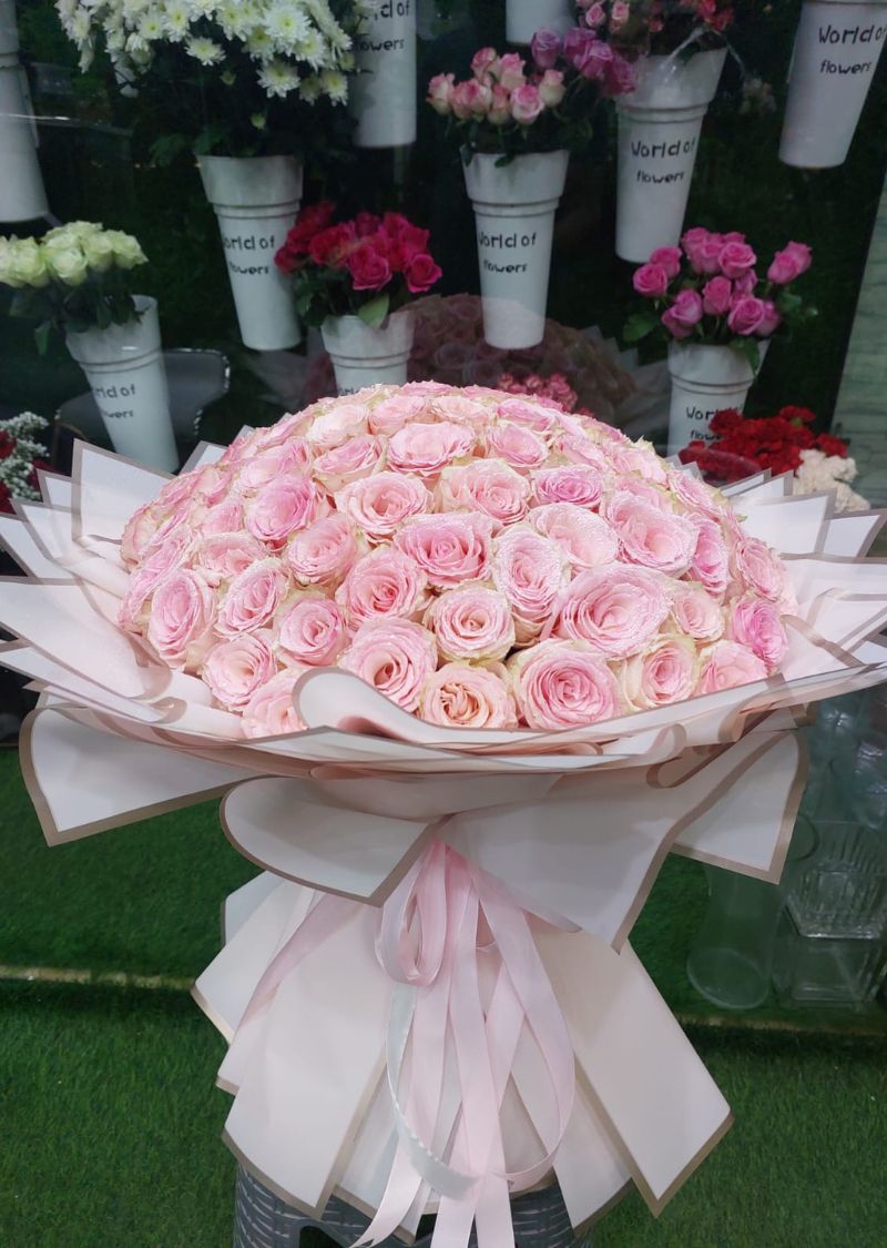 Fresh Light Pink Roses Bouquet – Premium Quality Flowers