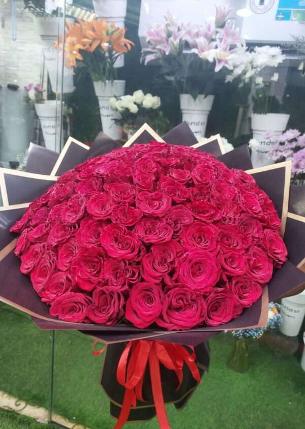 101 red roses bouquet elegantly arranged for special occasions