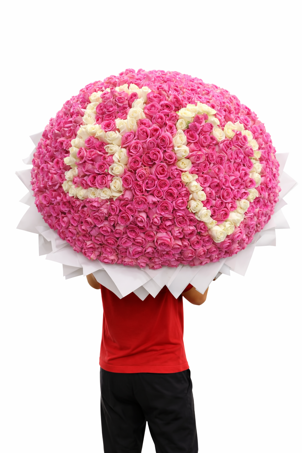 501 pink roses bouquet arranged handcrafted florist.