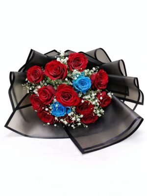 Elegant Red and Blue Roses Bouquet in Dubai - Perfect Gift for Birthday, Anniversary, or Special Occasions