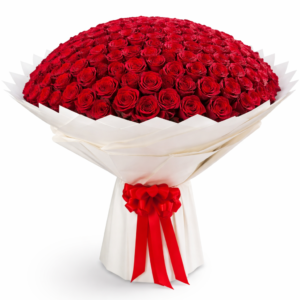 Stunning luxury red roses bouquet with 300 fresh hand-picked red roses, arranged elegantly for gifting in Dubai