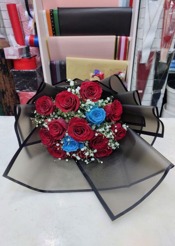 Red and Blue Roses Bouquet for Sale in Dubai