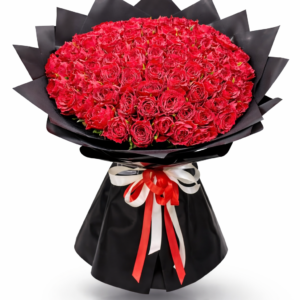 100 red roses bouquet in Dubai – luxury fresh flower arrangement