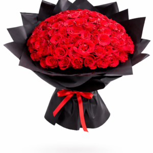 100 Red Roses Bouquet - luxurious hand-picked red roses arranged beautifully for a grand romantic gift in Dubai