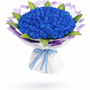 101 blue roses bouquet premium floral gift in Dubai for luxury occasions