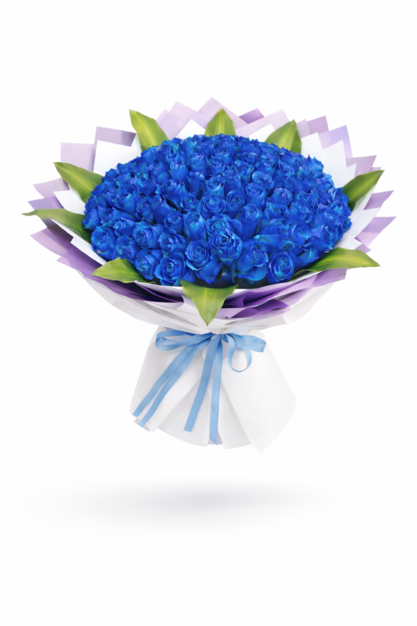 101 blue roses bouquet premium floral gift in Dubai for luxury occasions