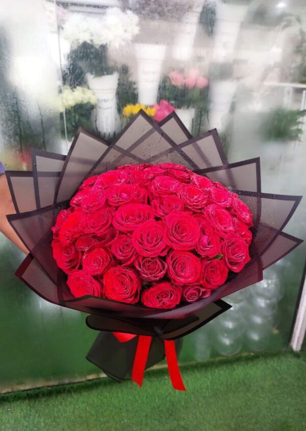 51 Red Roses Bouquet - Elegant and Fresh Flower Arrangement for Special Occasions in Dubai