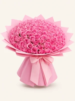 101 pink roses bouquet same day delivery Dubai Sharjah Ajman