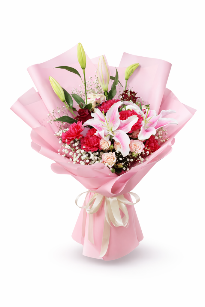 Flower delivery Sharjah Airport with fresh roses bouquet