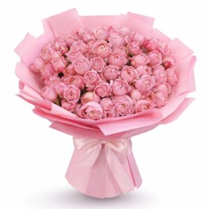 Pink roses bouquet with fresh roses beautifully arranged in luxury wrapping, ideal for romantic gifting and flower delivery in UAE