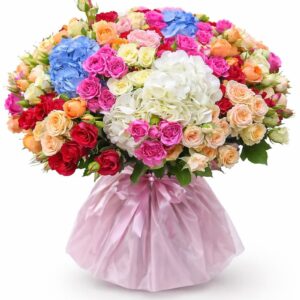 101 luxury spray roses bouquet with premium mixed roses arranged in an elegant dome style