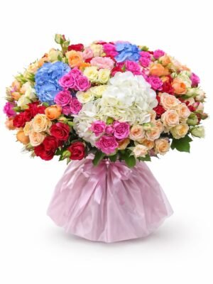101 luxury spray roses bouquet with premium mixed roses arranged in an elegant dome style
