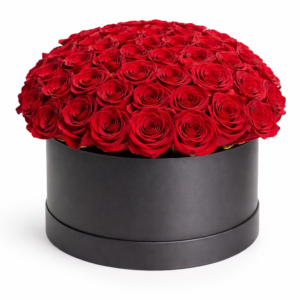 101 roses Valentine box arrangement – luxury red roses gift for her in Dubai