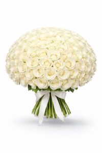 101 white roses bouquet with fresh premium roses, elegant floral arrangement for special occasions in Dubai