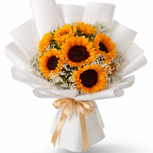 Fresh premium sunflower bouquet with vibrant yellow sunflowers, perfect gift for any occasion in Dubai