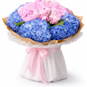 Luxury flowers & Peonies bouquet hand-wrapped for premium flower delivery in Dubai