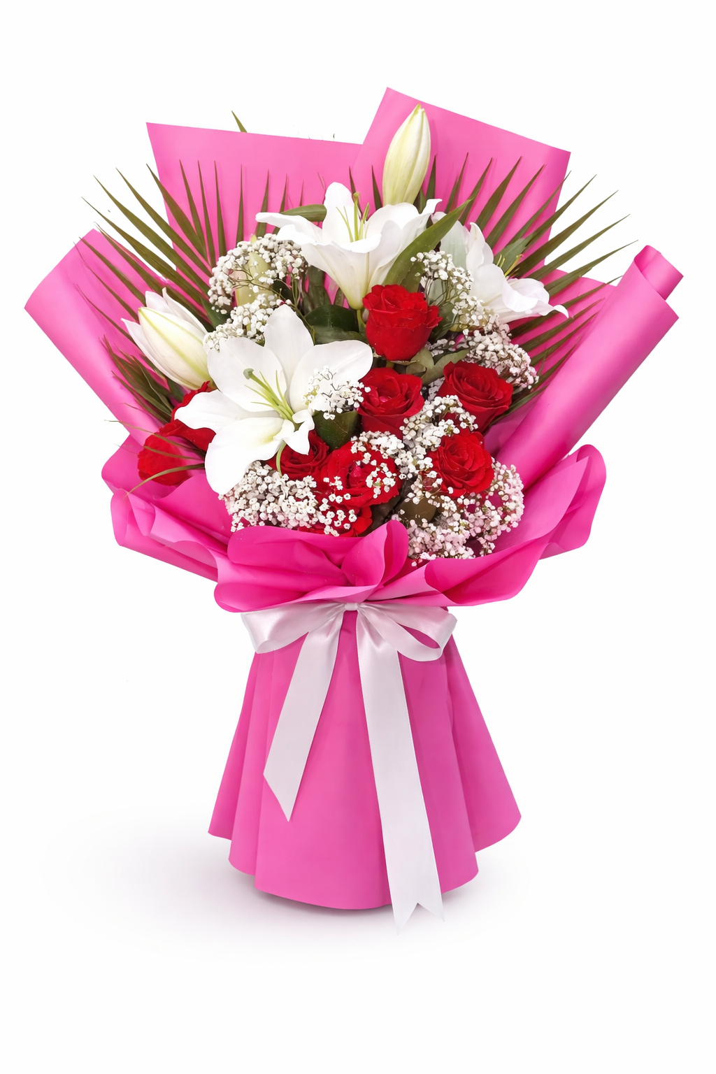 luxury flower bouquet with premium pink wrapping in Dubai