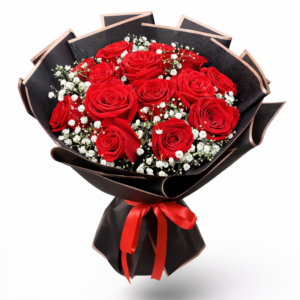 Fresh simple red roses bouquet with hand-picked red roses arranged elegantly, perfect for gifting in Dubai