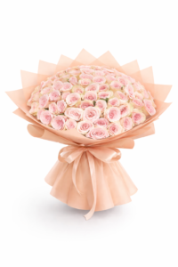 101 pink roses bouquet luxury hand wrapped arrangement