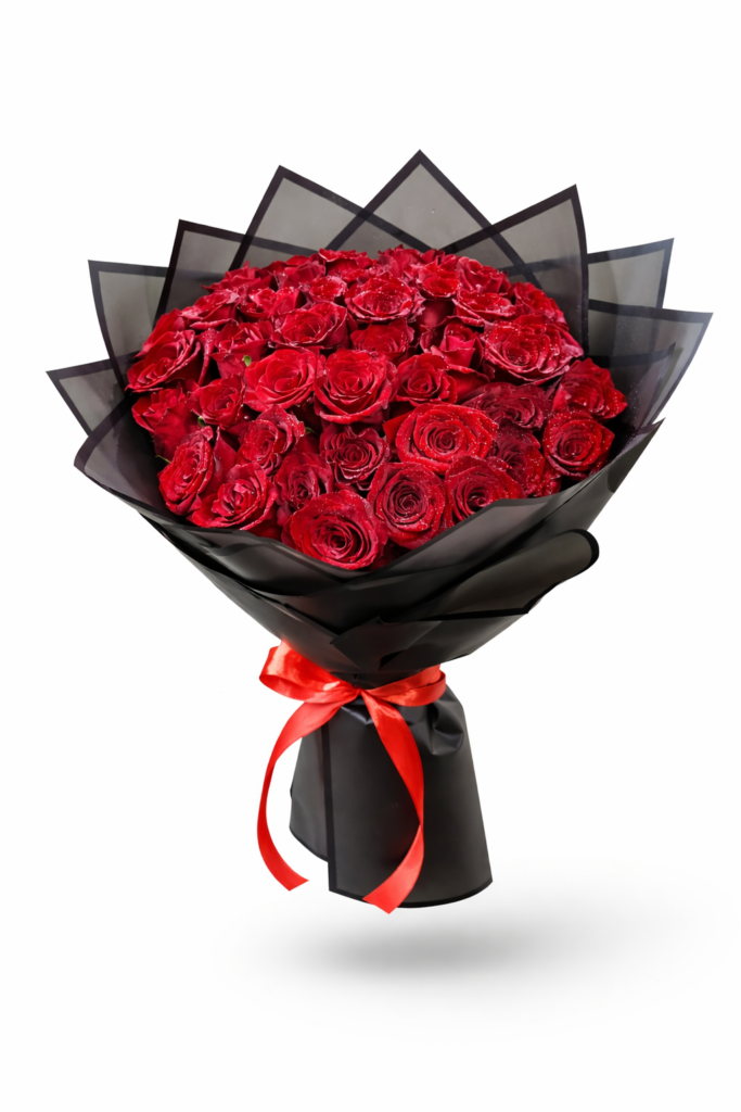 Affordable red roses bouquet with fresh red roses and premium wrapping