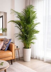 Areca palm indoor plant placed on floor in modern home interior Dubai