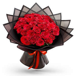 Luxury red rose bouquet with premium fresh roses in Dubai