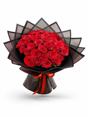 Luxury red rose bouquet with premium fresh roses in Dubai