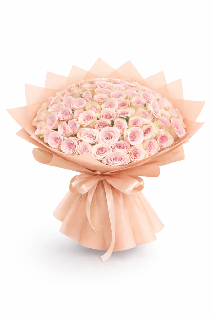 premium grand pink roses bouquet luxury floral arrangement