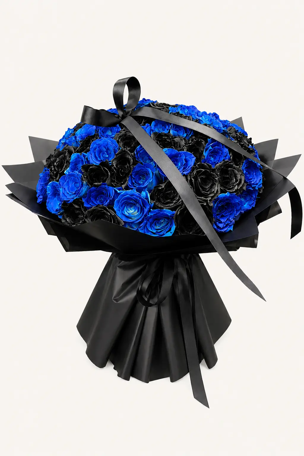 101 blue and black roses bouquet in Dubai and Sharjah