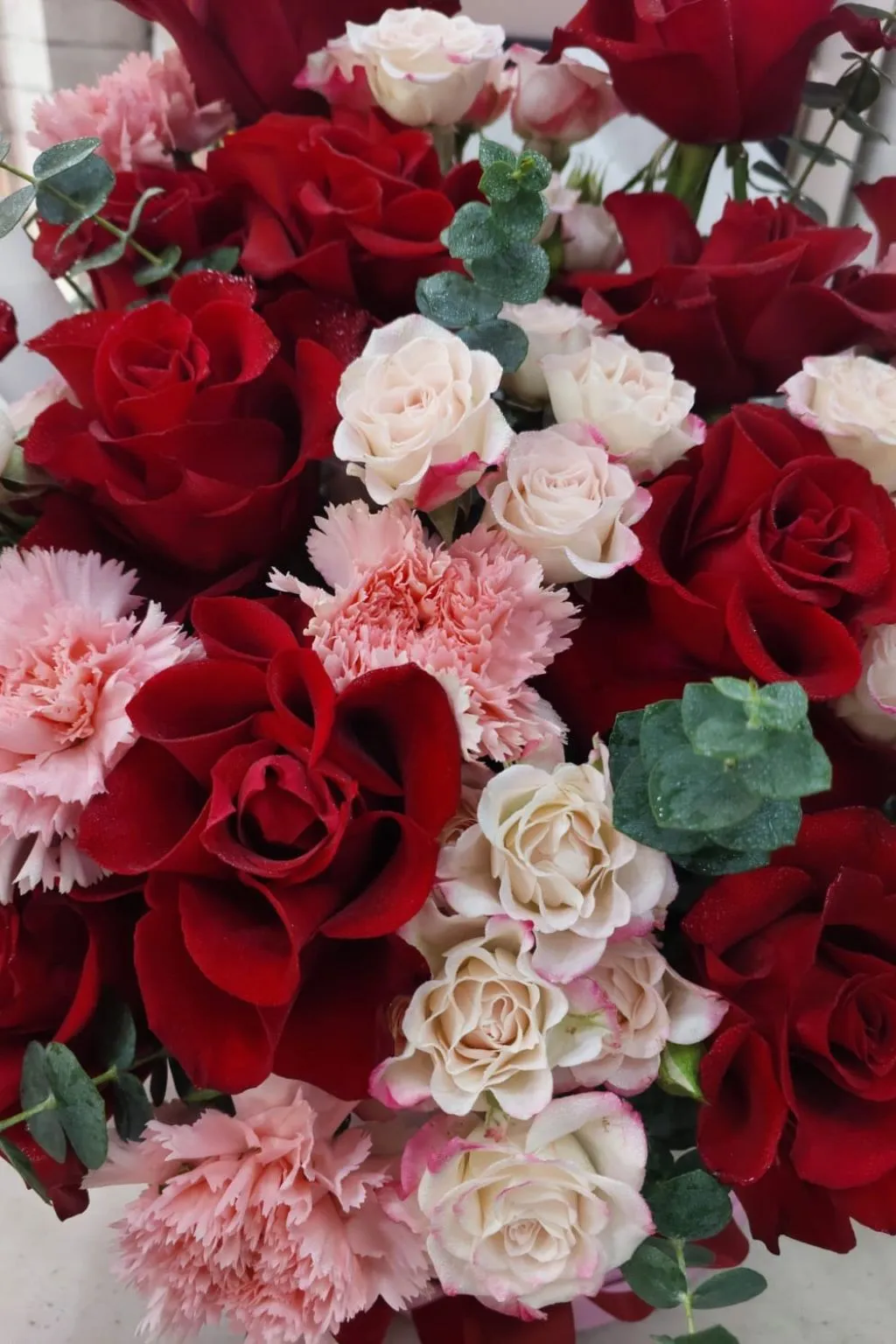 Luxury Red Rose & Carnation Flower Box - Image 3