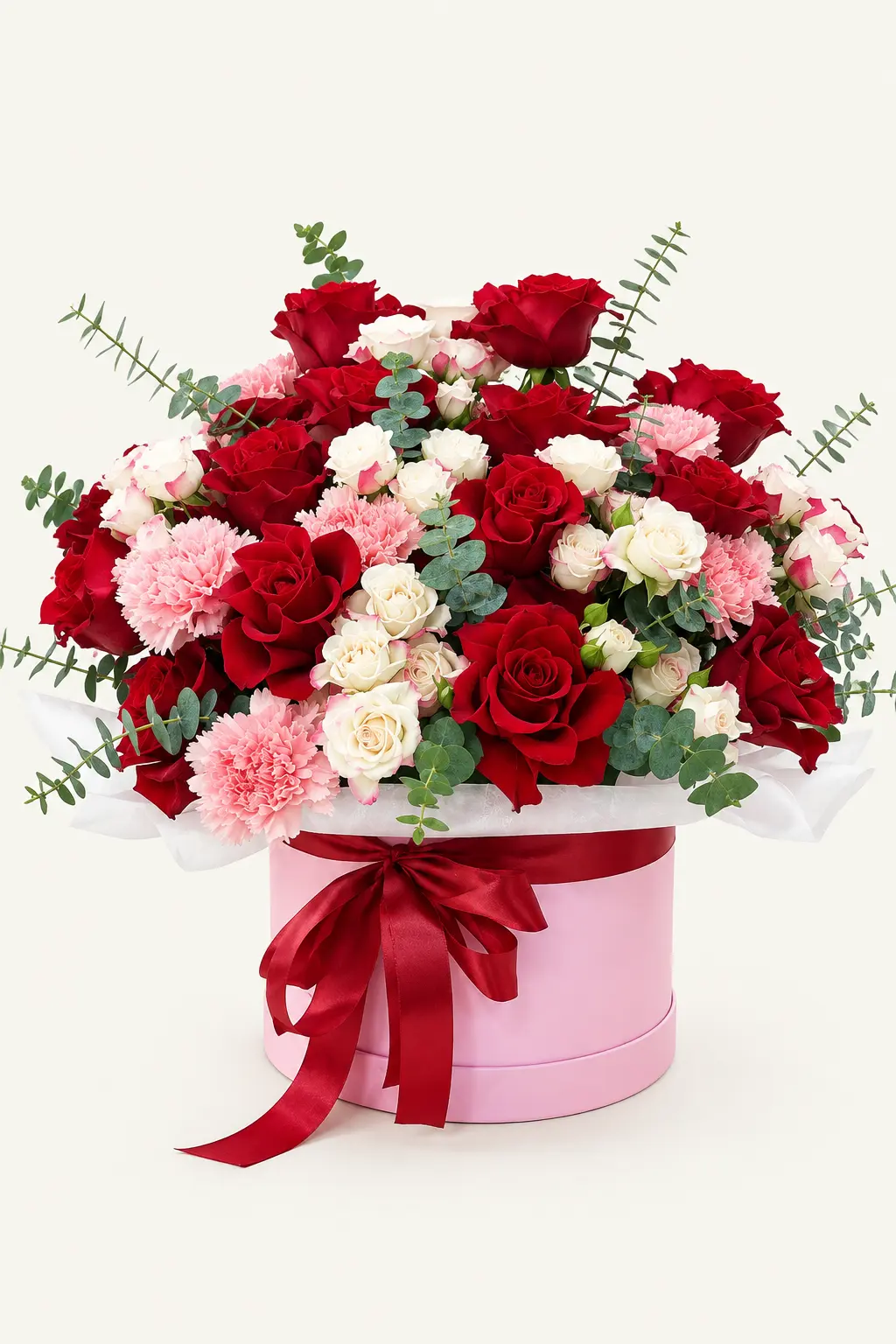 Luxury Red Rose & Carnation Flower Box - Image 2