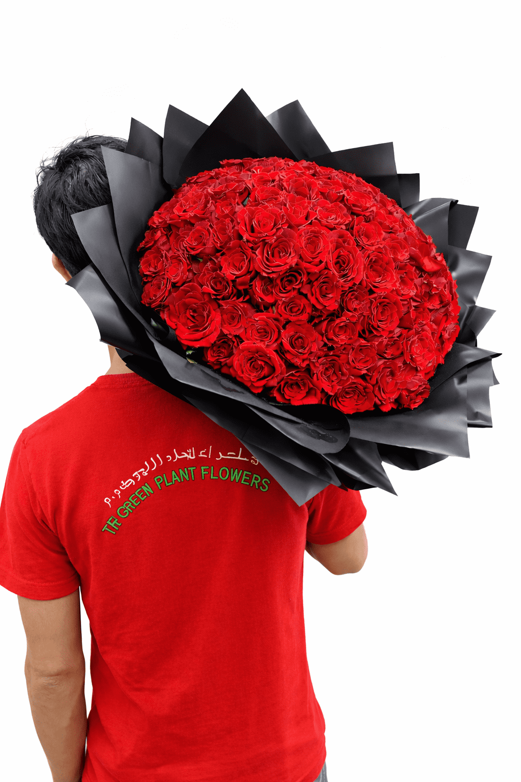 Luxury 101 red roses bouquet delivery in Sharjah by The Green Plant Flowers