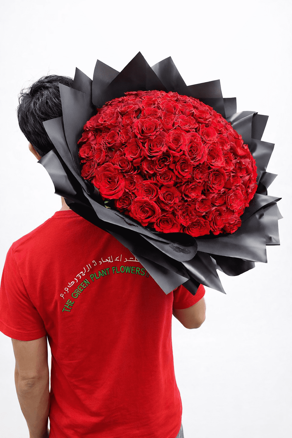 Luxury 101 red roses bouquet delivery in Sharjah by The Green Plant Flowers