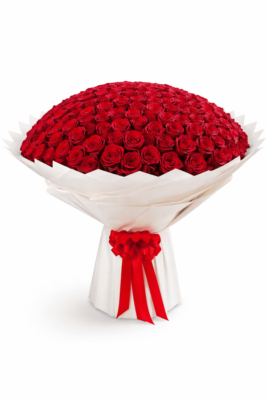 Stunning luxury red roses bouquet with 300 fresh hand-picked red roses, arranged elegantly for gifting in Dubai