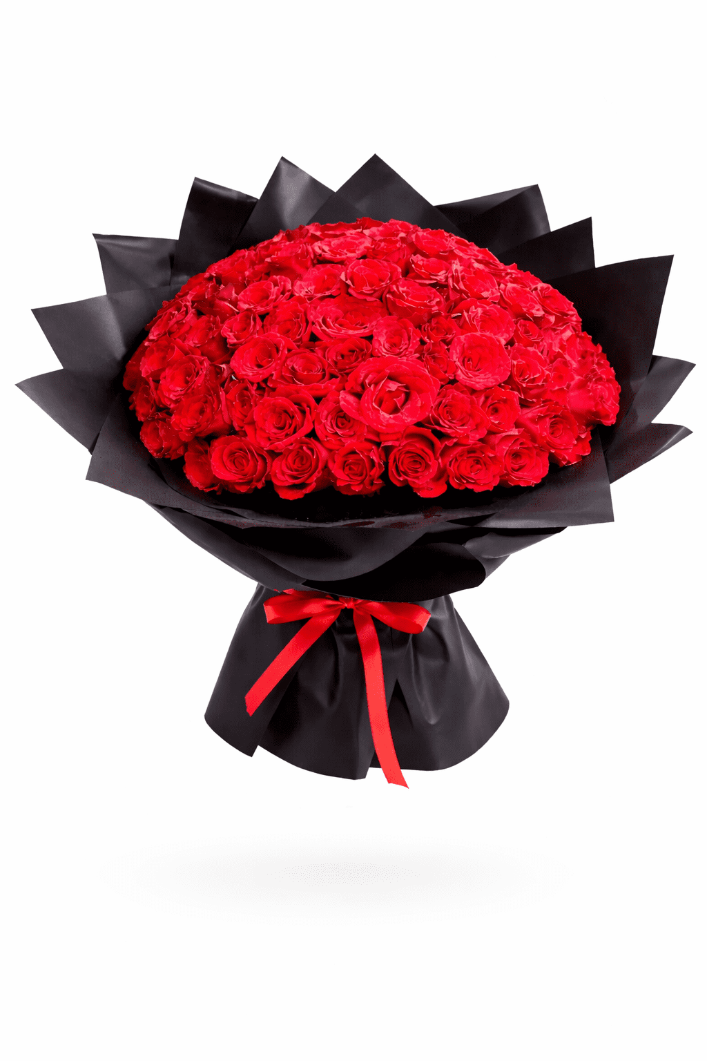 100 Red Roses Bouquet - luxurious hand-picked red roses arranged beautifully for a grand romantic gift in Dubai