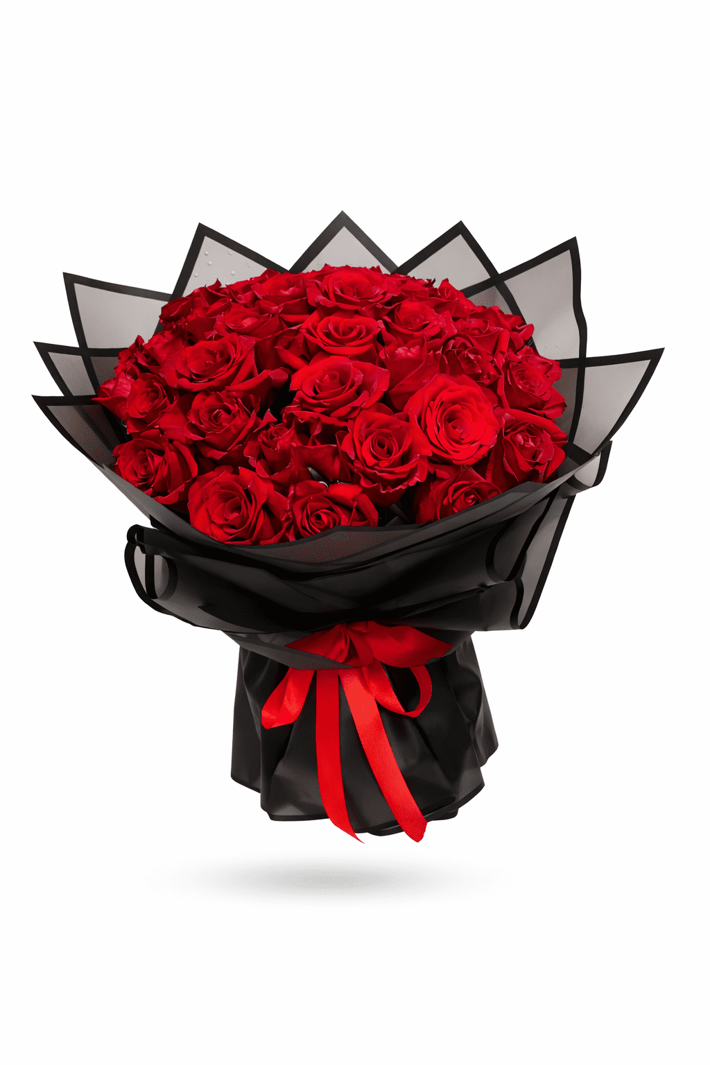 51 red roses bouquet luxury flower arrangement with premium black wrapping