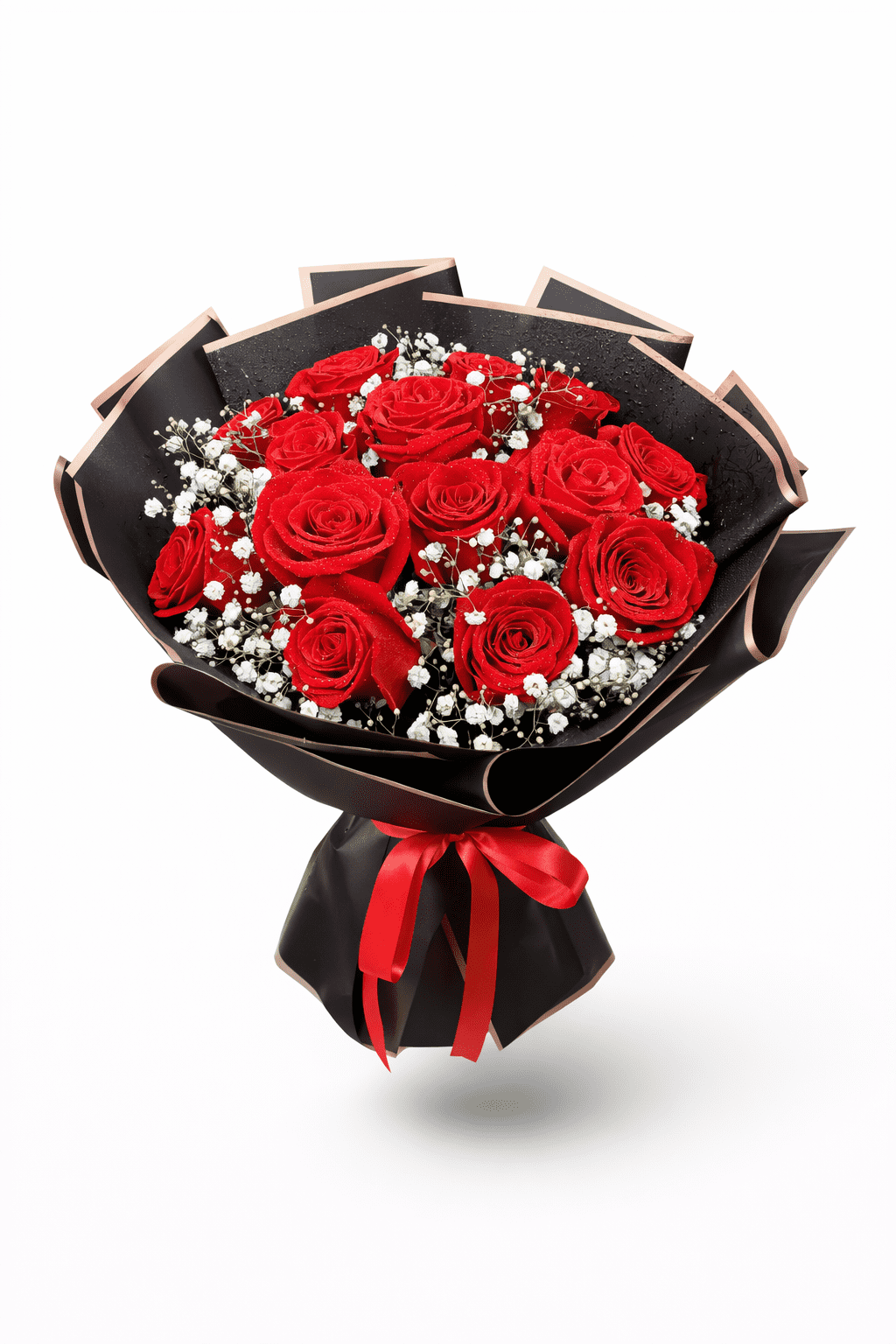 Fresh simple red roses bouquet with hand-picked red roses arranged elegantly, perfect for gifting in Dubai