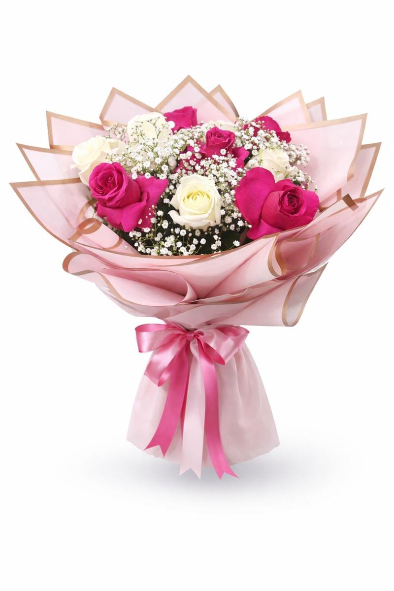 Special floral bouquet of fresh mixed flowers arranged in an elegant style
