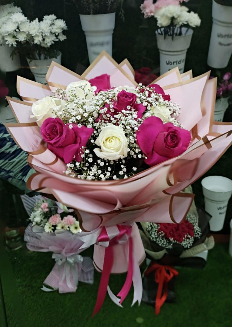 Special floral bouquet of fresh mixed flowers arranged in an elegant style