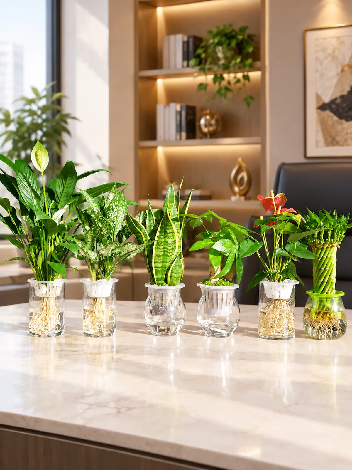Water plants in Glass vase
